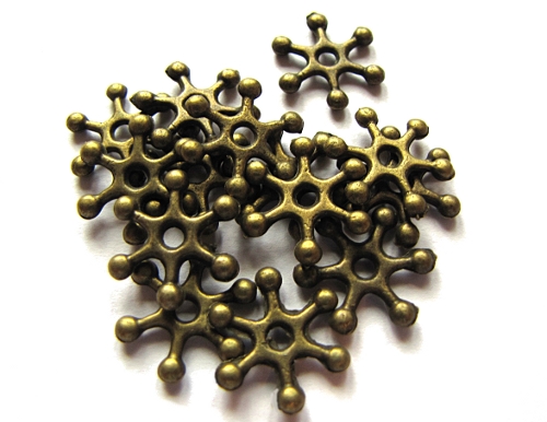 Metallperle/ Spacer, Stern, verziert,  bronzefarben, ca. 15mm